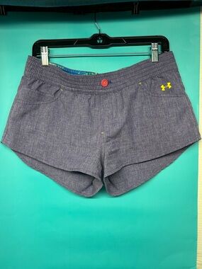 Under Armour Heathered Purple Athletic Shorts with Yellow Logo